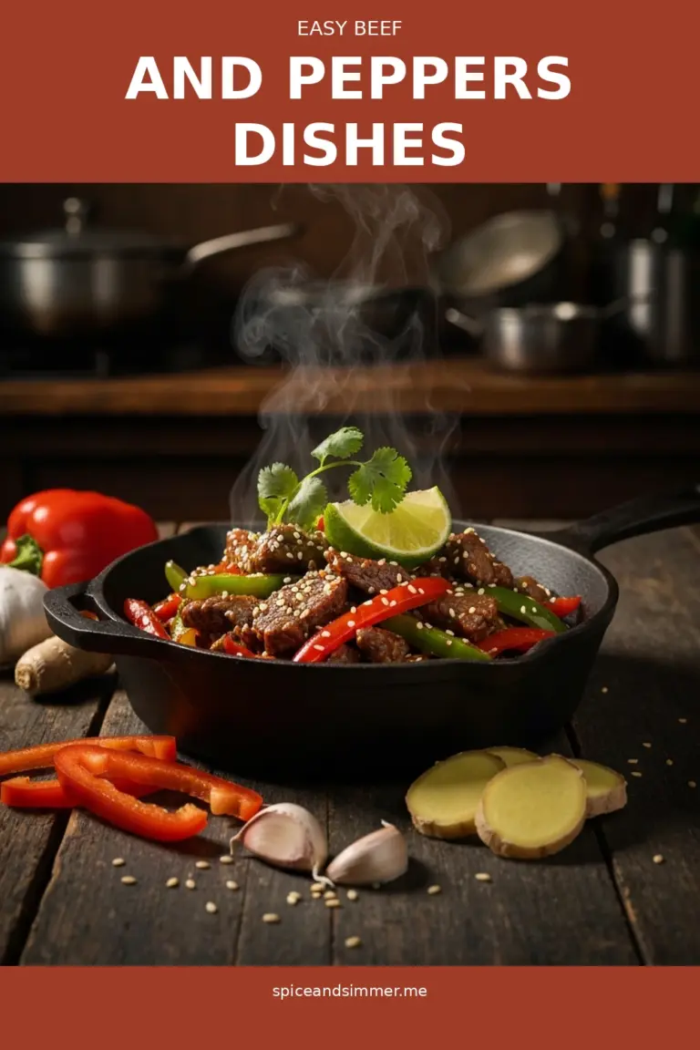 Tasty Beef And Peppers Dishes served on a plate