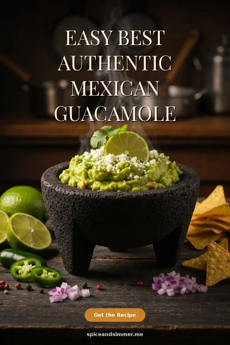 Creamy and Fresh Best Authentic Mexican Guacamole Recipe Fresh Lime Juice served on a plate with crispy tortilla chips.