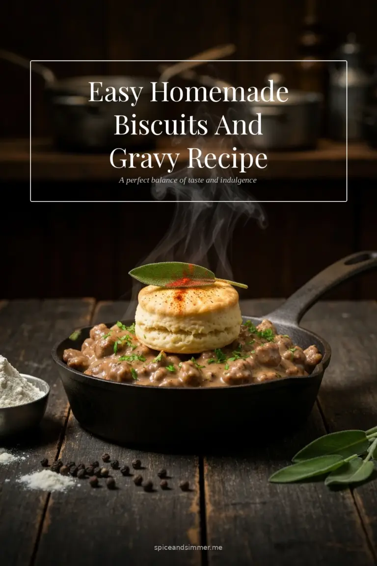 Creamy/Fresh/Tasty Easy Homemade Biscuits And Gravy Recipe With Buttermilk Biscuits served on a plate