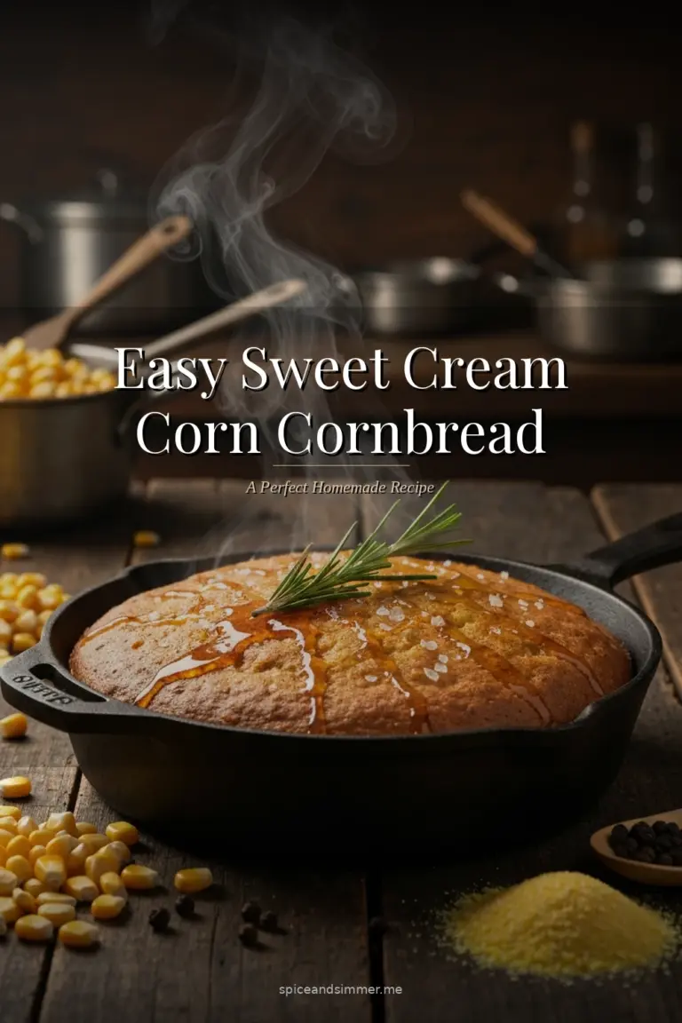 Creamy/Fresh/Tasty Easy Sweet Cream Corn Cornbread Recipe With Creamed Corn served on a plate