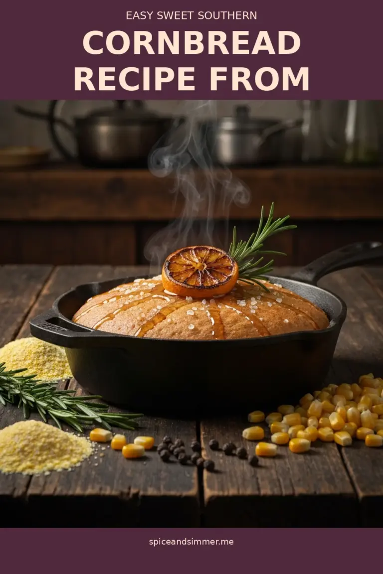 Tasty Easy Sweet Southern Cornbread Recipe From Scratch Buttermilk served on a plate