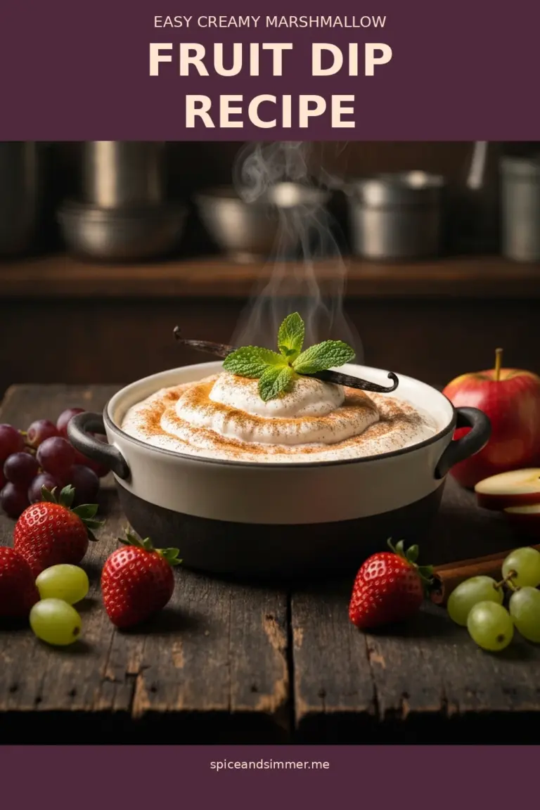 Fresh Tasty Creamy Marshmallow Fruit Dip Recipe With Cream Cheese Vanilla served on a plate with fruit