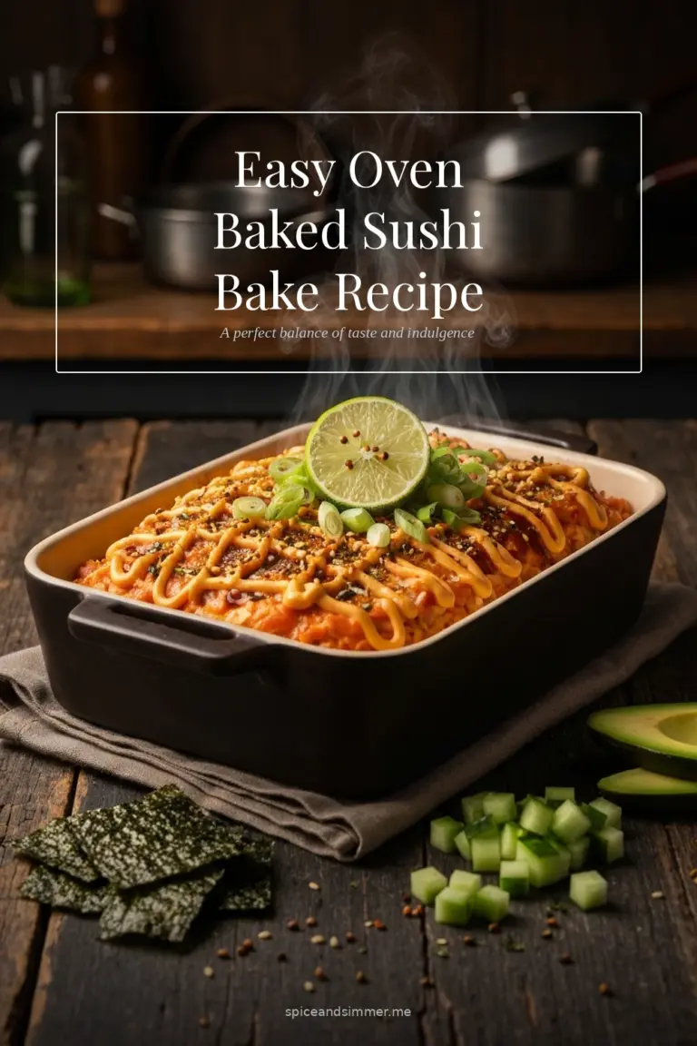 Creamy/Fresh/Tasty Easy Oven Baked Sushi Bake Recipe Salmon Spicy Mayo served on a plate