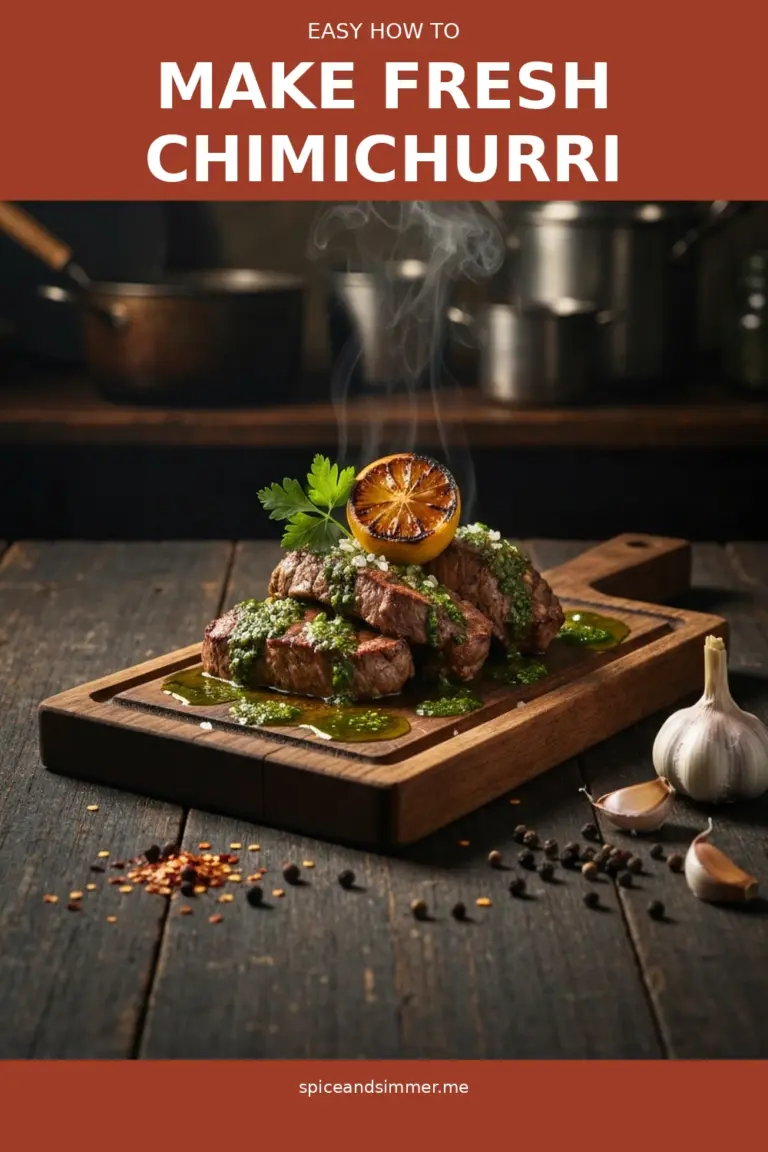 Fresh How To Make Fresh Chimichurri Sauce Recipe For Steak served on a plate